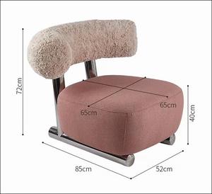 Petit canapé incurvé pour appartement, fauteuil de designer pour chambre à coucher, fauteuil de détente pour salon, balcon, canapé paresseux, chaises pour hôtel et restaurant - Product Image 4