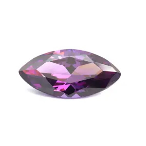 厂家供应5A级立方氧化锆1.5*3mm-10 * 20毫米紫色紫水晶彩色侯爵夫人形状用于珠宝套装