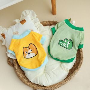 Sweat-shirt pour animaux de compagnie, motif de dessin animé d'animaux mignons, pour chiens et chats, vêtements d'extérieur pour le printemps et l'automne, bleu, vert, jaune, rose - Product Image 2