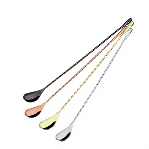 Juego de cucharas de barra de acero inoxidable al por mayor, herramienta para mezclar cócteles para el hogar, Bar, cocina y Mesa - Product Image 1