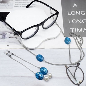<span class=keywords><strong>Cadena</strong></span> de Acero Corta <span class=keywords><strong>para</strong></span> Gafas de Sol y Anteojos de Mujer, con Borlas y Colgante con Patrón de Piedras, de Moda - Product Image 4
