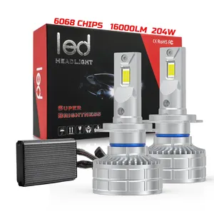 Bombilla <span class=keywords><strong>LED</strong></span> Súper Brillante de 16000LM y 204W para Faros Delanteros de Automóviles, <span class=keywords><strong>H7</strong></span> <span class=keywords><strong>LED</strong></span> H4 9005 9006 para Camiones de <span class=keywords><strong>24V</strong></span> - Product Image 1
