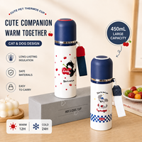 Bouteille d'eau isotherme portable 450 ml personnalisable, double fonction chaud-froid, durable, pour la maison et le bureau