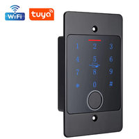Lector de Huellas Dactilares Autónomo Tuya Wifi con Teclado Metálico Impermeable y Retroiluminado para Instalación Empotrada
