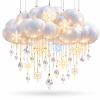 Décoration de Noël gonflable suspendue à LED en forme de nuage avec flocons de neige, décoration de plafond pour fête, mariage, centre commercial, atrium, vacances