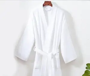 卸売業者ホテルテリー布バスローブカスタマイズ可能なロゴ綿100% 高級デザイン快適な着物スタイルのバスローブ