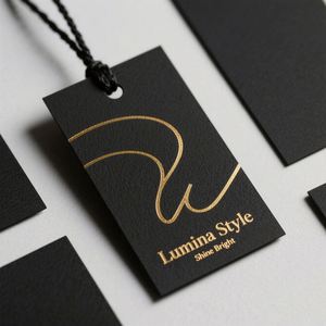 Tarjetas de Agradecimiento Personalizadas de Lujo en Negro Reciclado con Impresión Mate, Logotipo, Nombre y Lámina Dorada para Pequeñas Empresas, Ropa, Zapatos y Bolsos - Product Image 3