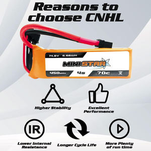 450mAh 4S Lipo <b>Battery</b> 70C 14.8V with XT30U Plug for RC <b>Drone</b> FPV Airplane Heli (2pcs) - Product Image 4