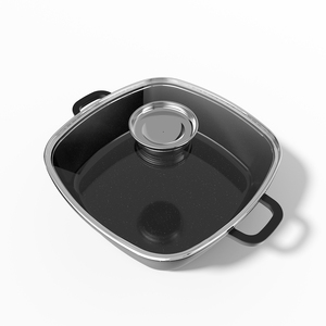 Sartén Rectangular Century de Aleación de Aluminio, Antiadherente, Compatible con Cocina de Inducción, Apta para Lavavajillas, con Tapa de Vidrio - Product Image 6