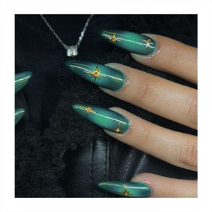 Gran oferta, patrón de flores largas de almendra, uñas postizas hechas a mano, uñas artificiales <span class=keywords><strong>pegadas</strong></span> suaves de acrílico, Etiqueta Privada, prensa en las uñas - Product Image 3