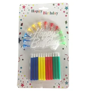 Hot Sale Best Quality Colorful Happy Birthday Cake With Candle