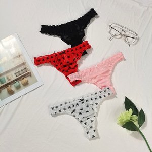 Sous-vêtements pour femmes, dentelle à volants, maille transparente, string sexy, vêtements de mode pour femmes - Product Image 1