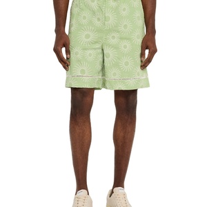 Proveedor OEM, Pantalones Cortos de Lino y Algodón con Cordón y Logotipo Personalizado para Hombre, Pantalones Cortos de Verano Estilo Y2K con Bolsillos para Hombre - Product Image 1