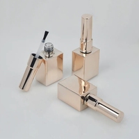 Bouteille de vernis à ongles de 15ml en or rose bouteille de gel à ongles vide avec flacon de conteneur de beauté des ongles en verre de brosse