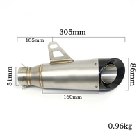 Silencieux universel de projet modifié d'échappement de moto de 51mm pour MT-09 Z1000 DUKE 390 GSXR600 CBR500 CBR1000RR R1
