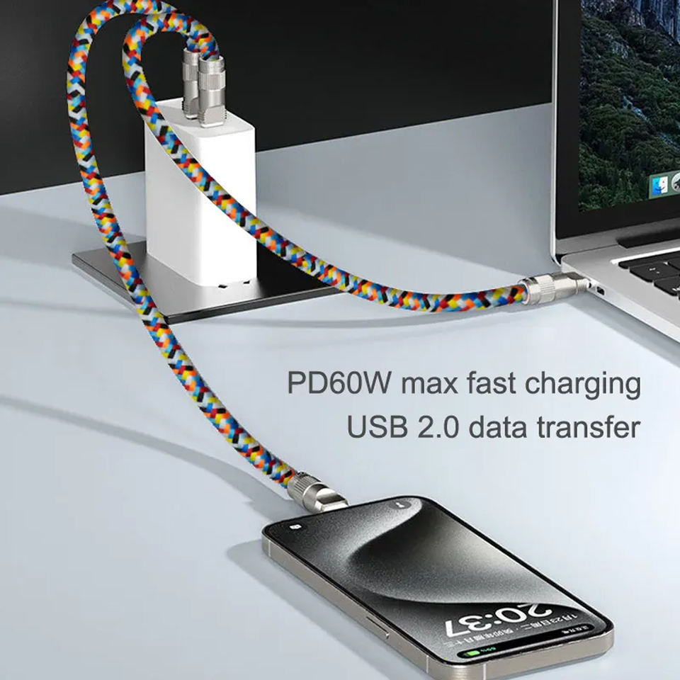 XUDUO 4-in-1 USB C Cable Lightning Cable 60W [Fast Charging - Foto 5