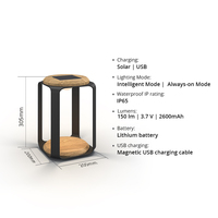 Lampu lantai tenaga surya luar ruangan, lampu lantai led hitam sensor cerdas logo kustom modern