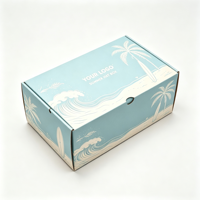Boîte en carton ondulé à motif personnalisé, à fermeture automatique, robuste, imprimée en couleur, pour l'expédition de vêtements