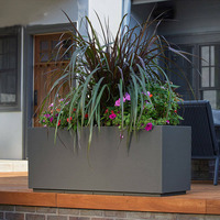 Ventes en gros de jardinières minimalistes en acier inoxydable et en aluminium, pots à fleurs en métal anti-rouille de 10 à 20 L pour la décoration de jardin extérieur