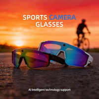 Caméra sportive professionnelle anti-tremblement, étanche IPX-5, enregistrement vidéo HD 1080P, lunettes intelligentes avec contrôle tactile par application, assistant IA