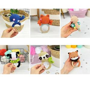 Sécurité naturelle coton non toxique fait à la main bébé <span class=keywords><strong>dentition</strong></span> en bois Crochet Anamil <span class=keywords><strong>anneau</strong></span> <span class=keywords><strong>de</strong></span> <span class=keywords><strong>dentition</strong></span> pour bébé enfants jouets sensoriels pour bébés - Product Image 4