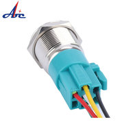 19MM Dpdt Ascenseur Étanche 12v Halo Interrupteur Bouton Poussoir Industriel Mini En Acier Inoxydable Métal Momentané Interrupteur À Bouton-Poussoir
