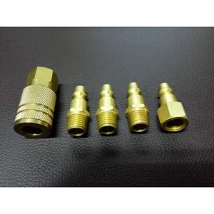 ชุดข้อต่อเร็วแบบนิเกิลชุบเหล็กอเมริกัน 1/4 NPT ชุดห้าชิ้น อะไหล่ระบบนิวเมติก - Product Image 2