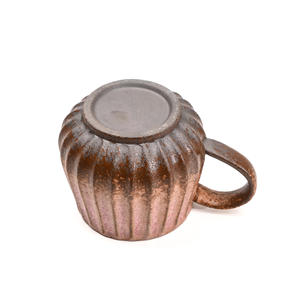 Tasse à café en céramique <span class=keywords><strong>rose</strong></span> à texture côtelée et glaçure dégradée, tasse <span class=keywords><strong>vintage</strong></span> artisanale - Product Image 3