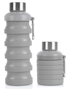 Customized 500ML Portable Collapsible Silicone <b>Sports</b> <b>Water</b> <b>Bottle</b> Direct Drinking for Camping and Boiling <b>Water</b> Applicability - Product Image 1