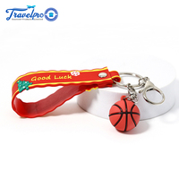 Gantungan Kunci Promosi Custom Bentuk Bola Basket, Hiasan Tas, Plastik PVC Karet 3D