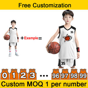 ชุดยูนิฟอร์มบาสเก็ตบอลโพลีเอสเตอร์ลายโลโก้แบบกำหนดเอง สำหรับนักเรียน เด็ก ไซส์ใหญ่ น้ำหนักเบา ระบายอากาศ แห้งเร็ว - Product Image 3