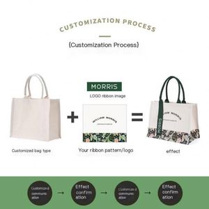 Sac fourre-tout en toile recyclée écologique oversize imprimé logo personnalisé Sac à provisions longue lettre en coton sublimation polychrome - Product Image 4