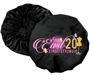 Bonnets en satin double couche ajustables, personnalisables avec logo et motif, couleur unie, pour enfants et adultes - Product Image 3