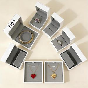 Rectangle Elegant Jewelry Packaging Box for Necklace and Ring Cardboard Leatherette <b>Paper</b> Box with Buckle Closure - Product Image 2