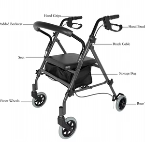 Não bại gấp dành cho người lớn người già rollator Walker cho người lớn nhôm có thể gập lại di động nhẹ đi bộ AIDS cho người cao niên - Product Image 4