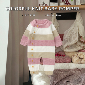 Combinaisons pour bébés Mimixiong en vente flash, tricotées, 100% acrylique, hiver, nouveau-né, motifs colorés, unisexe - Product Image 2