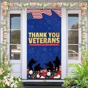 Bannière de <span class=keywords><strong>porte</strong></span> d'entrée « La maison des libres grâce aux courageux » pour le Jour de l'Indépendance et le Jour des Vétérans - Product Image 3