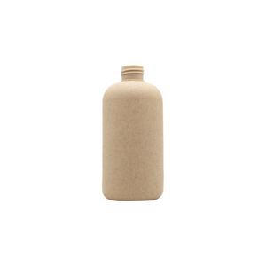 Botella Redonda de 250 ml con Hombros Curvos, Fabricada con Paja de Trigo Biodegradable y Ecológica, con Tapa Dosificadora, Reciclable, para Gel de Ducha, Champú y Loción - Product Image 1
