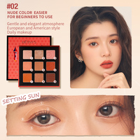 Doitbest — Palette d'ombre à paupières, ensemble de maquillage, 9 couleurs, Blush, finition métallique, poudre multi-scintillante, privée