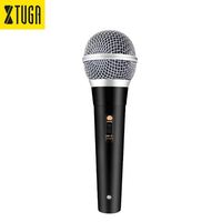 Microphone dynamique portable professionnel Xtuga XMB-104 pour chant en extérieur, filaire XLR, pour karaoké à domicile, avec suppression du bruit, en plastique