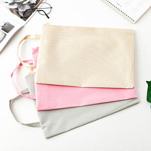 A4 キャンバスジッパーファイルバッグ 大容量 学生用スクールハンドバッグ カスタムロゴ印刷 ドキュメントオーガナイザー - Product Image 2