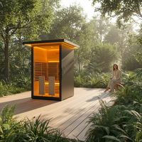 Sauna extérieur au design moderne, infrarouge à spectre complet, faible EMF, sauna de jardin pour 2 personnes, à vendre