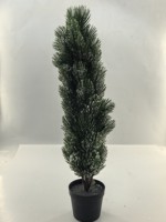Plante de Noël artificielle en plastique vert avec des flocons de neige pour la décoration de salon