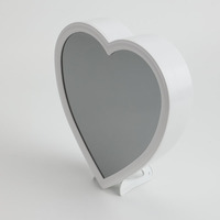 Miroir magique en forme de coeur personnalisé avec cadre photo, lampe de nuit 3d