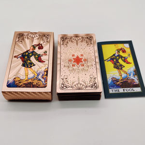 Rosa rosa Oracle mazzo di carte impermeabile lamina d'oro tarocchi di plastica carte divinazione misterioso <span class=keywords><strong>gioco</strong></span> da tavolo per l'applicazione della famiglia - Product Image 1