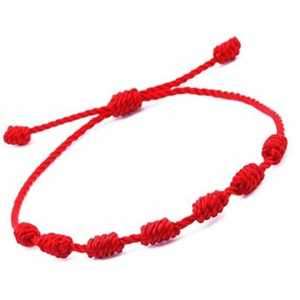 Bracelet en <span class=keywords><strong>corde</strong></span> tressé fait main, ajustable, porte-bonheur à 7 nœuds, pour couple et amis - Product Image 1