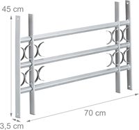Rejas de Seguridad para Ventanas de Acero Galvanizado Extraíbles de 450 x 700-1050 mm, Protección Antirrobo para Exteriores, Venta al por Mayor