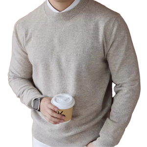 Suéter de Cachemira Personalizado para Hombre, Cuello Redondo, Tejido, Invierno, con Patrón de Personajes y Logotipo Frontal, Estilo Básico, Suministro ODM - Product Image 1