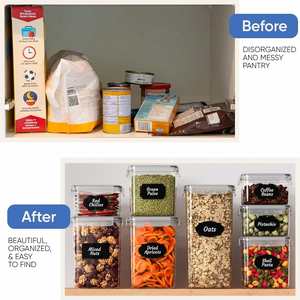 24-Piece Organic Kitchen Storage <b>Containers</b> Single-Tier Transparent Airtight BPA-Free Microwavable Eco-Friendly PP <b>Square</b> Boxes - Product Image 5