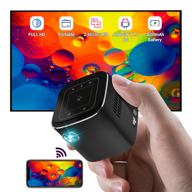 High Quality Super Mini Smart DLP Outdoor Portable Movie Projector Wireless bluetooth Android Pico Home Theater Projectors